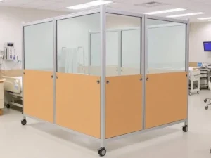 پارتیشن بیمارستانی با پایه چرخ‌دار؛ جابجایی آسان