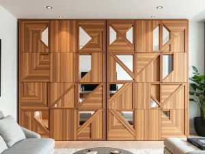 پارتیشن چوبی مدرن با طرحهای هندسی