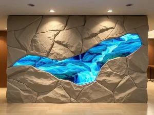 پارتیشن با طراحی صخره و رودخانه