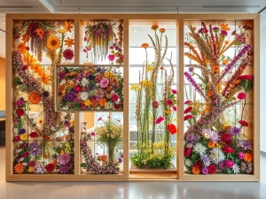 استفاده از گلهای خشک و طبیعی در پارتیشن